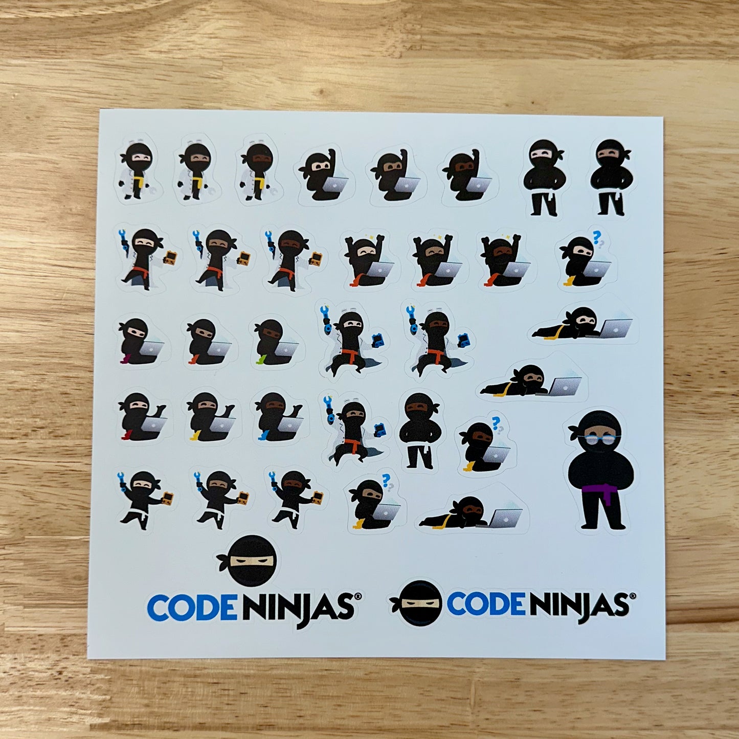 2D Ninja Mascots Sticker Pack Matte Finish (36 Stickers) - 10 Pack