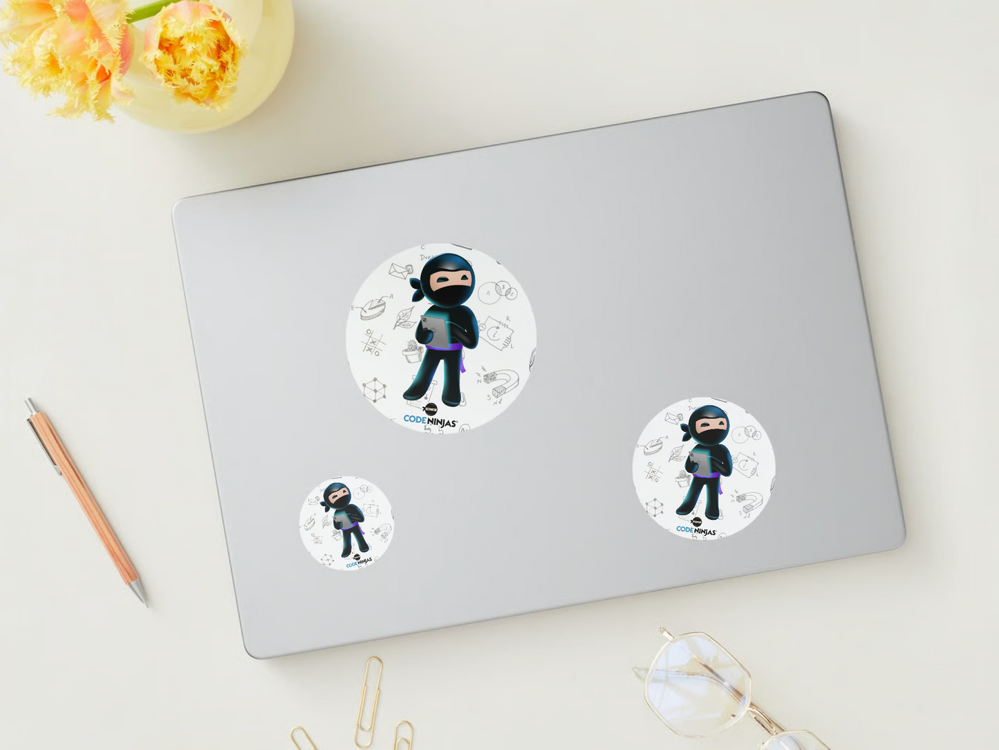 Ninja Mascots with Math Background (50 Pack)