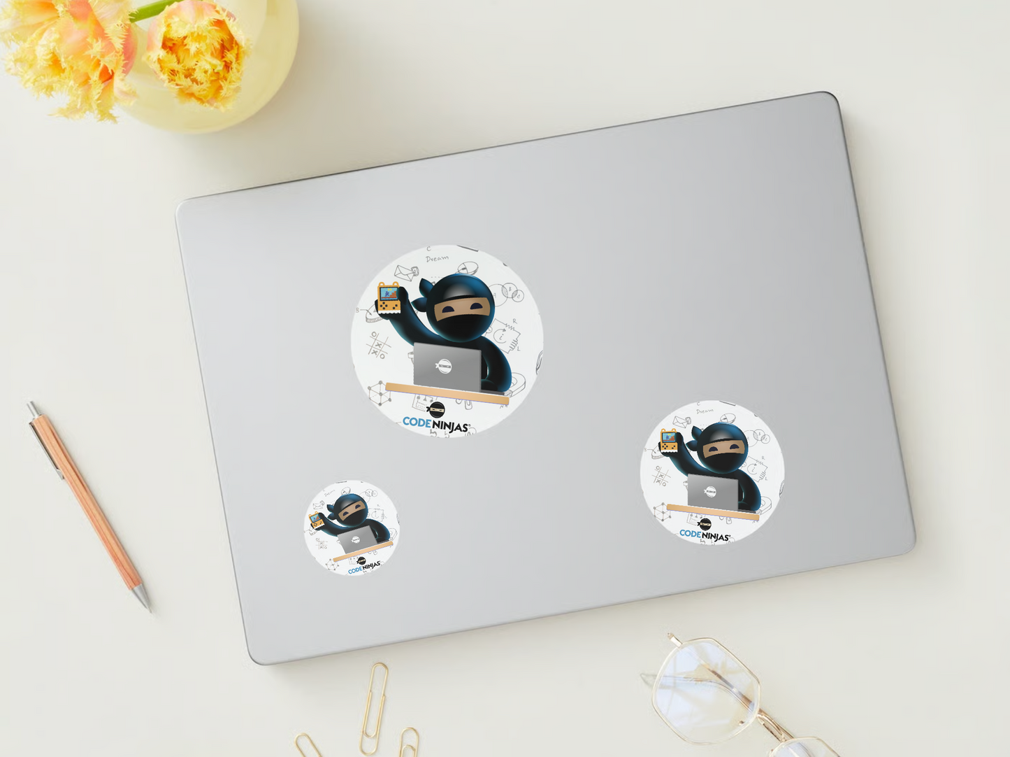 Ninja Mascots with Math Background (50 Pack)